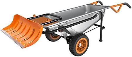 WORX Aerocart Multifunction Wheelbarrow, Dolly and Cart with WA0230 Snow Plow