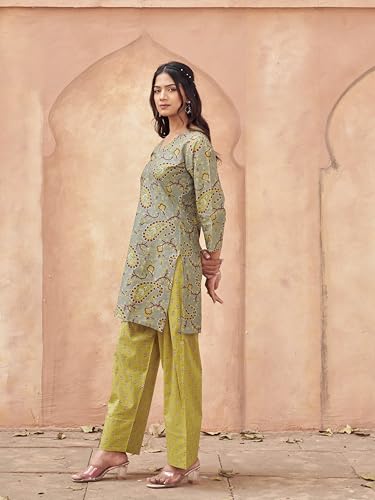 Image of Womanista Women Printed Cotton Kurta Set for Woman | Jaipur Coord Set | Farshi Salwar Suit