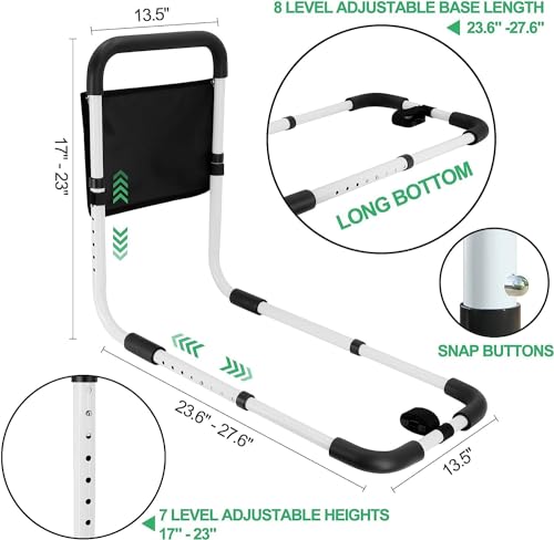 GAZHOME Bettgriff Aufstehhilfe, Hilfe beim EIN- und Aussteigen, Bett Stützhilfe Stütz-Haltegriff Bettgitter Bed Rail, Höhenverstellbarer