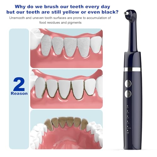 Image of Tooth Polisher,Teeth Polishing Kit for Daily Cleaning,Polishing Then Whitening of Tooth (Professional Toothpaste Include),USB Rechargeable Dental Polisher with LED Light,6 Heads,5 Speed Modes