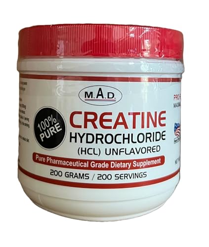 M.A.D.-Pure Creatine HCL (Hydrochloride) 200 g, 200 Servings