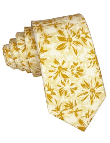 Image of Kebocis Mens Skinny Cotton Floral Tie for Men