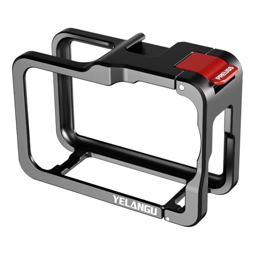 YELANGU�J�����P�[�W DJI Osmo Action 6�p �A���~�j�E�������J�������O �R�[���h�V���[�t�� �ی�t���[�� 1/4�C���`-20�̌��t�� �A�N�V����6�A�N�Z�T���[