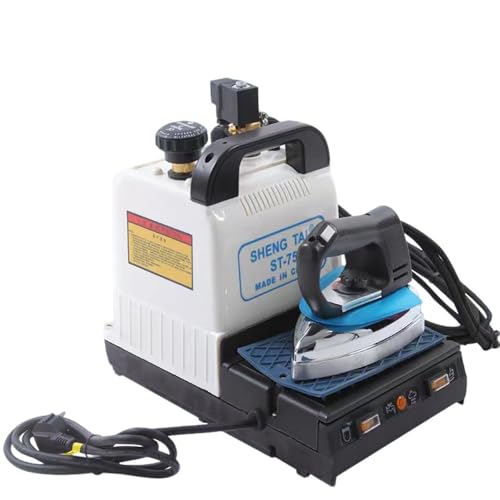 ShaiVrissian Plancha Vapor Industrial 1600 W,Estación Planchado Profesional con Tanque Agua 2 L,Manómetro,Temperatura Ajustable,Sin Gotas Agua,Ideal para Tintorerías Y Lavanderías