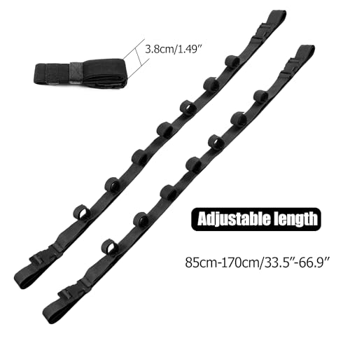 PSKOOK Vehicle Fishing Rod Holder, Car Fishing Pole Roof Rack Inside, 7 Rod Capacity, Heavy-Duty Nylon, No-tool installation, Black - Thumbnail 4