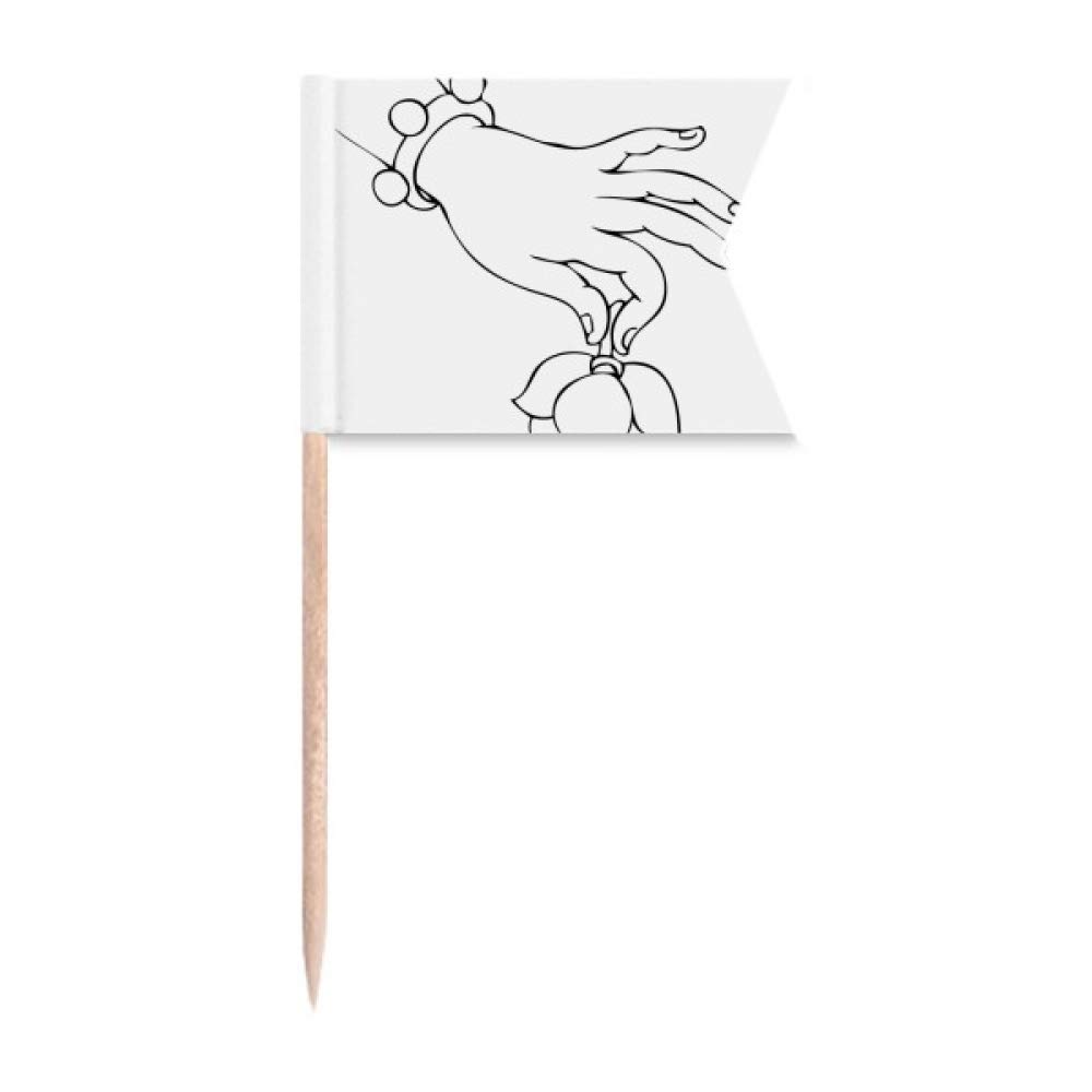 Cure-dents drapeaux Lotus pour buffet et decoration de gateaux de fete