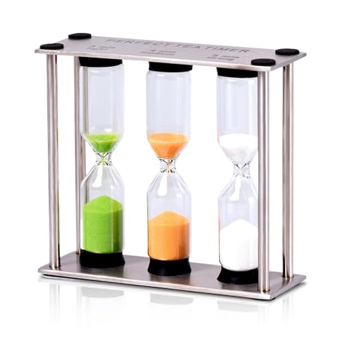 Tuzsocr Edelstahl Timer 3 in 1 Sanduhr Timer, 3/4/5 Minuten...