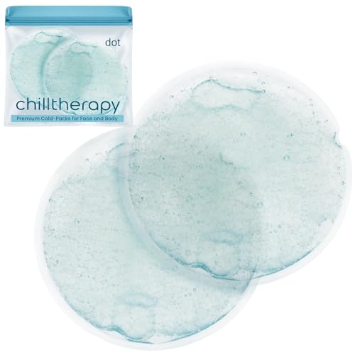 Chilltherapy The Dot Reusable Cooling Gel Ice Pack for Face, Eyes & Small Areas, Flexible Cold Therapy Pad for Post Procedure Care, 2 Pack