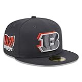 New Era Bonnet ajusté NFL officiel 2024 NFL Draft On Stage 59FIFTY pour homme, Cincinnati Bengals Graphite, 58 EU