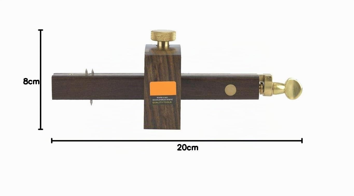 Gramil, herramientas de marcado para carpintería, punta de trazar, rascador, ébano y cobre puro, 20,32 cm