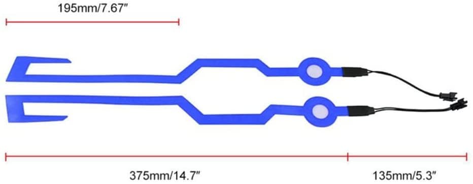 Image of You Glow Girl Helmet EL Light Bar, LED Sticker Light Night Riding Signal for Motorcycle Bike Helmet (Blue)
