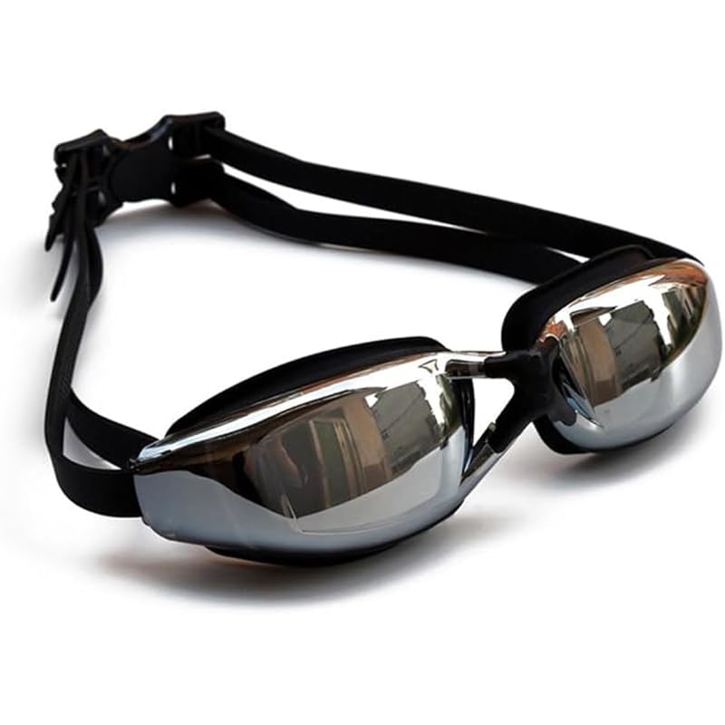 YueTeng Gafas de Natación Graduadas de -1.5 A -8.0, Gafas Natación ópticas con Miopía Sin Fugas Protección UV para Hombres y Mujeres, Natadores Adultos Visión Clara (-5.5)