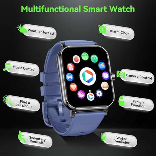 Image of Smart Watch for Men Women, 1.85 inch HD Fitness Tracker with Bluetooth Calls, 5 ATM Waterproof, 130+ Sport Modes, 24 /7 Heart Rate /Sleep Monitor, Pedometer, Calories, Smartwatch for Android iOS