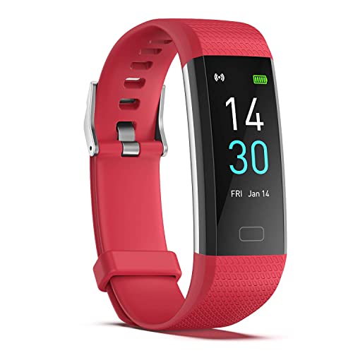 ZWIFEJIANQ Fitness Tracker, 15-Day Battery Life IP168 Fitness Watch with Heart Rate Monitor, Waterproof Activity Tracker with Pedometer & Sleep Monitor, Calories, Step Tracking for Women Men (Red)