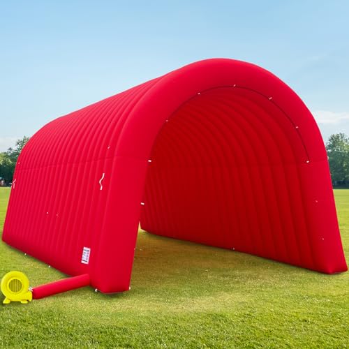 Image of OZIS 24FT Inflatable Tunnel Sports Entrance with Installed Blower Inflatable Tunnel Tent for Business Advertising Event Exhibition Promotion,Street,Shop,Supermarket,School(Red, 24x10x10Ft)
