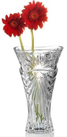 Vase en verre ciselé étoile stable pour grands bouquets lourds