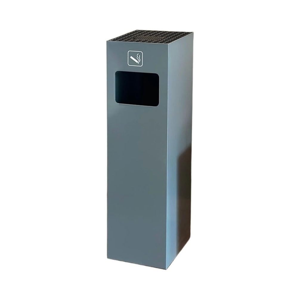 OLSKFUH Outdoor Ashtray Stainless Steel Vertical Ash Pillar Hotel Lobby Iron Baking Paint Trash Can Soot Column Trash Can,Gris