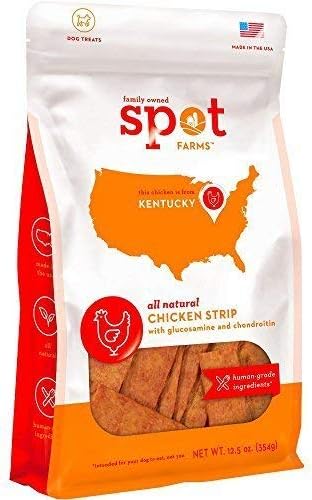 Spot Farms All Natural Human Grade Dog Treats, Chicken Strips With Glucosamine And Chondroitin, 6 Ounce