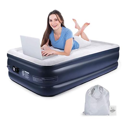 Air Bed, No Leakage Raised Luxury Double High Air Mattress with Built- in Pump, Inflatable Anti-Slip Bed for Camping Home Travel Outdoor Indoor, Portable Blow Up Bed