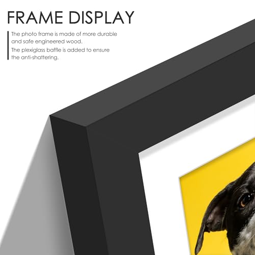 Image of DUENPY 8x24 Collage Picture Frames Display Five 4x6 Picture Collage Wall Decor Wall Hanging or Tabletop Black