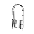 Better Garden Steel Garden Arch with Gate, 7'6" High x 3'7" Wide, Garden Arbor for Various Climbing Plant, Outdoor Garden Lawn Backyard