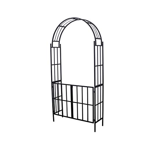 Better Garden Steel Garden Arch With Gate, 7'6" High X 3'7" Wide, Garden Arbor For Various Climbing Plant, Outdoor Garden Lawn Backyard #TOP7