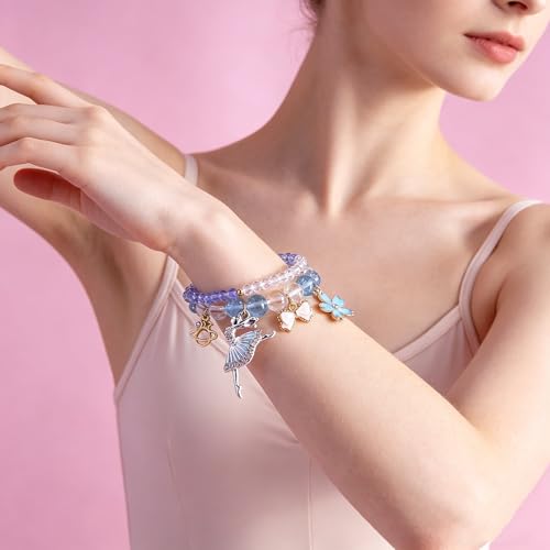 Image of Ballerina Bracelet Dance Recital Bracelet Ballerina Blue Bracelet Cute Ballerina Dance Beaded Bracelet Ballerina Friendship Bracelets Ballerina Party Jewellery