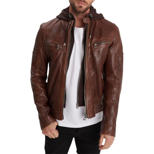 Daytona Blouson en Cuir Homme Ref 50362 veste motard marron vintage