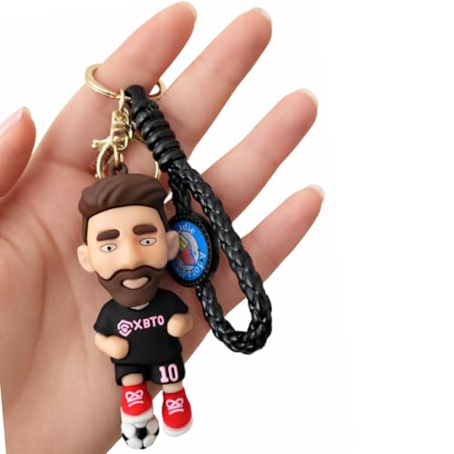 Image of Football jersey Keychain | Ronaldo key chains | messi Keychain | 3D Cute silicone key chain for bike men | soccer Keyring gifts for boys | anime key holder for bag