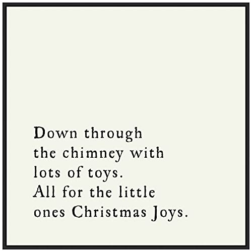 Amanti Art Framed Canvas Wall Art 30x30 Down Through the Chimney Portfolio, Framed Wall Art Canvas, Holidays Artwork, Modern Decor, Large Poster Painting for Living Room, Bedroom,
