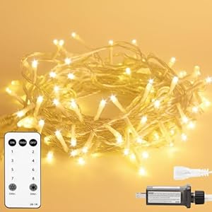 LED String Lights 33 ft 100 High Brightness LED Christmas Lights with Remote 8 Modes Waterproof Connectable Ideal for OutdoorIndoor Festive Decorations Weddings Gardens