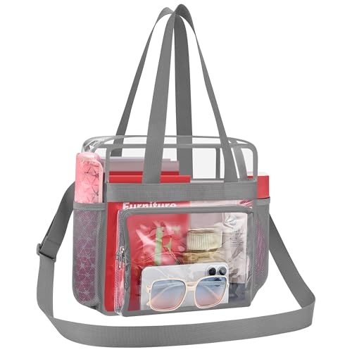 Image of Busiuw Clear Bag for Stadium Events, Stadium Approved 12x12x6 Clear Tote Bag for Sport Fan, Work Concert Travel