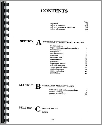 Operators Manual Ford 7710 Tractor 1987-1989      Plastic Comb