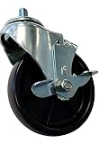 IconCasterWheels 5" x 1.25" Industrial Caster | Swivel w/Top Lock Brake | Heavy Duty Plastic Non-Mar