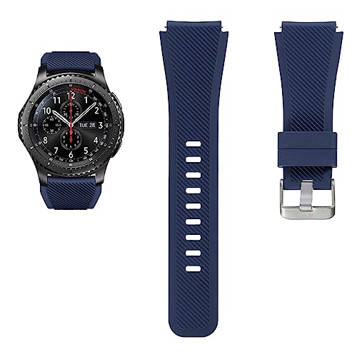 T Tersely Sport Band Strap for Samsung Galaxy Watch 3 45mm / Samsung Gear S3 Frontier Classic, 22mm Soft Silicone Metal Buckle Replacement Bands Sports for Galaxy Watch 46mm