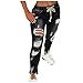 Produktbild Damen Jeans High Waist Pocket Straight Täglich Casual Denim Hohe Taile Pants Jeggings (L, 1-Schwarz)