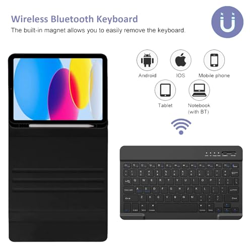 Funda teclado para iPad 11 pulgadas 11.ª generación 2025 con ratón Bluetooth gris 3