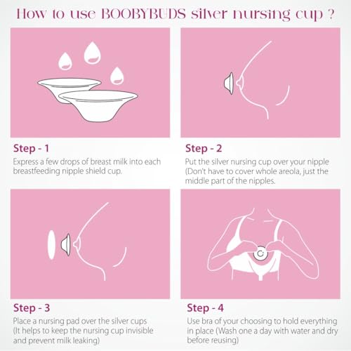 Image of The Original Silver Nursing Cups 999 Silver - Nipple Shields for Breastfeeding Newborn - Nipple Covers - Soothe and Protect Sore Nipples (TriLaminate Silver XL)