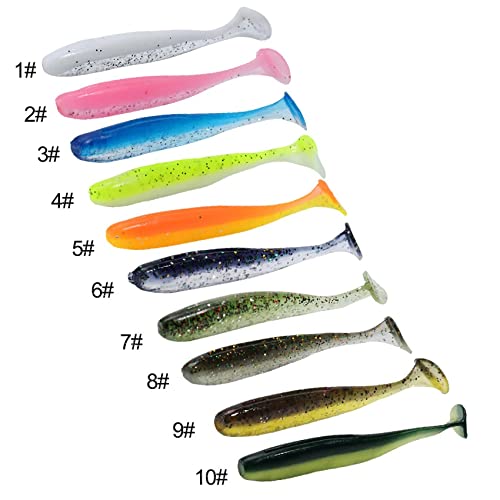 Foto von Njord Kalastus Zander Gummiköder Set 12cm | Gummiköder Zander in 10 fängigen Farben | Gimmifische Zander Köder Set | Gummi Raubfischköder für Barsch, Zander, Hecht (10 Stück 12cm)