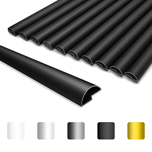 The Tiles Plaza Peel And Stick Tile Edge Trim For Backsplash Tile. 36 Inch Self Adhesive Aluminum Trim Molding Decorative Trim. 10-Pack, Matte Black #TOP23