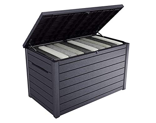 Koll Living Garden XXL Gartenbox mit gewaltigen 870 Liter Fassungsvermögen - trockener und belüfteter Stauraum für viele Gartenutensilien (Anthrazit)