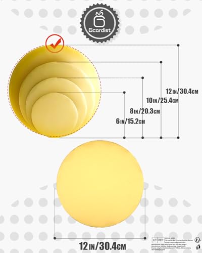 Gcardist 25 Stück Goldene Kuchenbretter Rund 30 cm Kreise Runden Basis Lebensmittelqualität Pappe Kuchenplatte (Dünner, aber stärker, 12 inch)