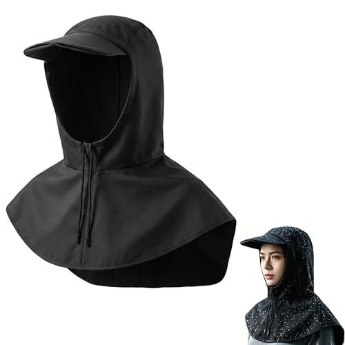 Hayaww Poncho Pluie Imperméable capes de protection tête cordon de serrage réglable cape avec cordon de serrage Capuche pour Camping Voyage Vélo Activités de Plein Air Pêche (A)