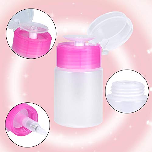 60 Ml Pump Dispenser Bottle, Nail Polish Remover Cleanser Dispenser Nail Art Tool, 2 Colors Plastic Liquid Container With Flip Top Cap, Empty Travel Containers For Cosmetic Lotion Face Toner(Pink) #TOP3