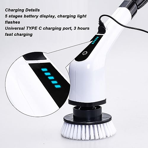 Escova de limpeza elétrica multifuncional USB recarregável 7 em 1, escova de limpeza elétrica, escov