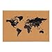 Cork Board Map of The World - Wall Mount Bulletin Board with Detailed World Map, Black Printed Frameless World Travel Map with Pins, 23.5 x 0.75 x 15.75 inches
