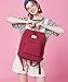 LuckyZ Womens Casual Style Lightweight Canvas Backpack Travel Daypack Small Handbag Purse, Wine Red