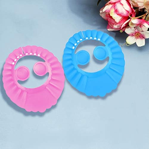 Healifty Shape Shield Visor Bath Pink Shampoo Bathing Ear Kids Shower Cap Protector Wash Unique Children Protection Hat Toddler Hair Infant Blue Cover Adjustable Washing Baby