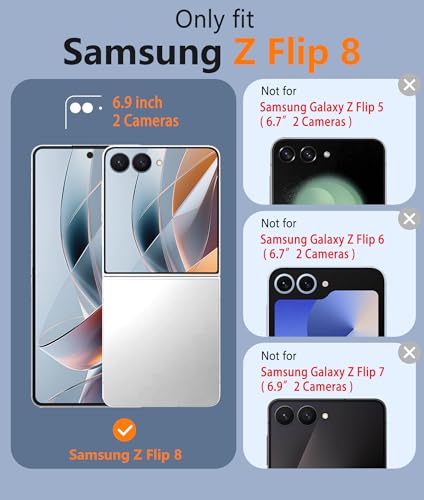 Image of FNTCASE for Samsung-Galaxy Z Flip 8 Matte Case with Hinge Protection | Compatible with Magsafe, Screen Protector, Military Grade Drop Shockproof Protective, Magnetic Translucent Phone Case