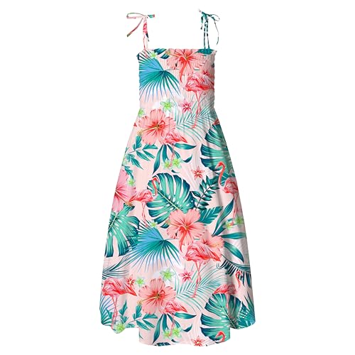 Image of SANGTREE Girls' Women's Summer Sundress Casual Smocked Floral Beach Holiday Dress, 18 Month - XL